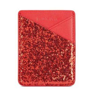 NEW - Red Glitter Adhesive Cell Phone Pocket